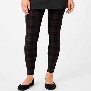 LOFT black & brown plaid leggings small